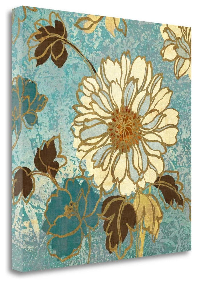 "Sophias Flowers II - Blue" By Wild Apple Portfolio, Gallery Wrap Canvas
