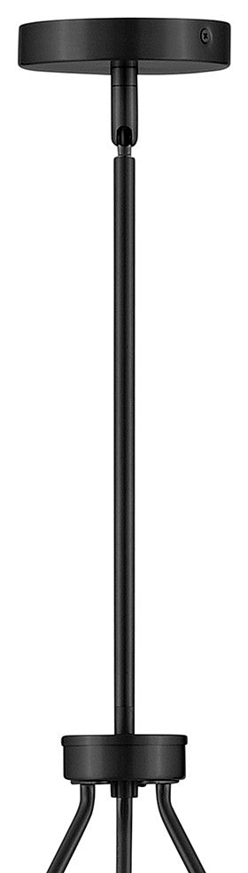Lark Orla 24" Large Single Tier Chandelier, Black + Lacquered Brass