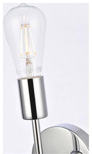 Living District Keely 1-Light Mid-Century Metal Wall Sconce in Chrome