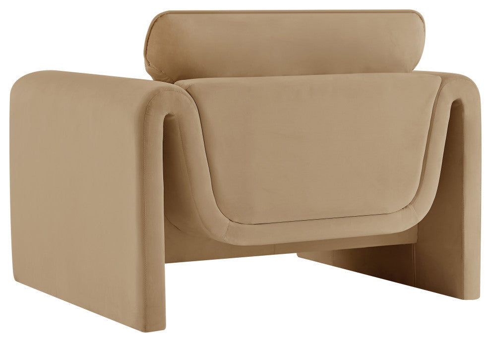 Sloan Camel Velvet Fabric Chair