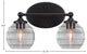 Capri 2-Light Bath Bar, Matte Black/Clear Ribbed