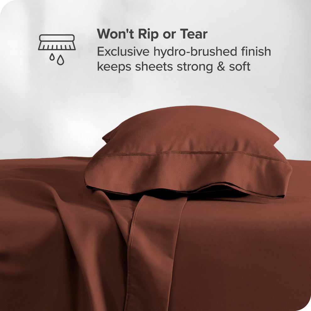 Twin XL 1800 Microfiber Sheet Set, Burgundy