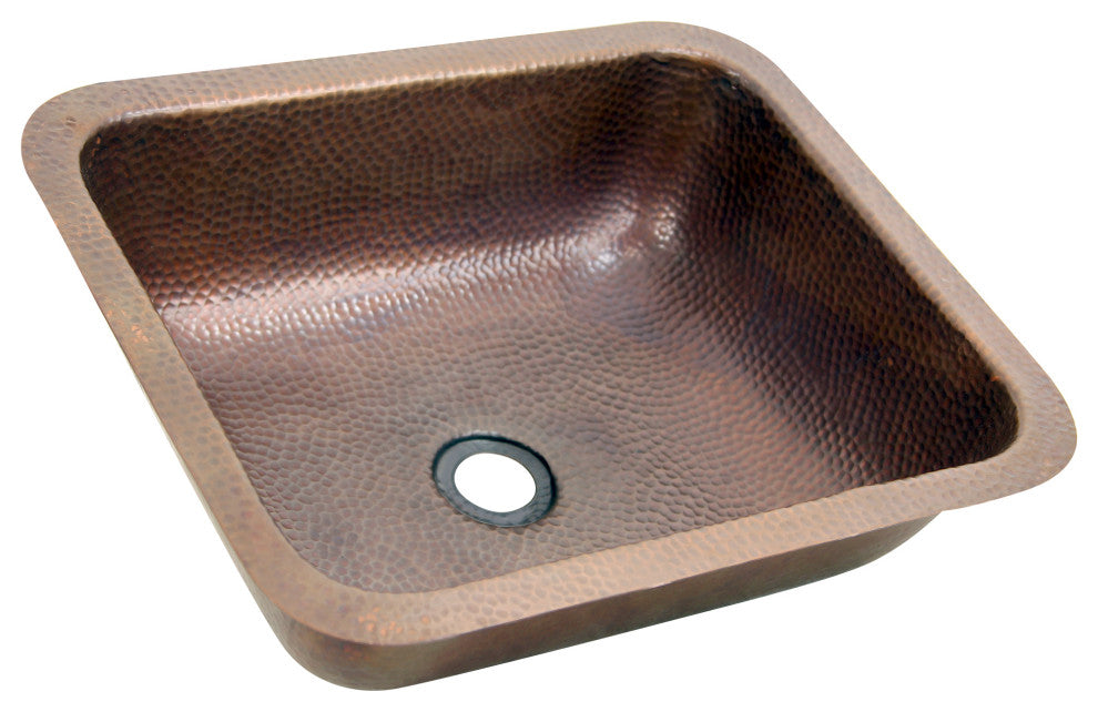 Nantucket Sinks 17"x14" Hammered Copper Rectangle Bath Sink