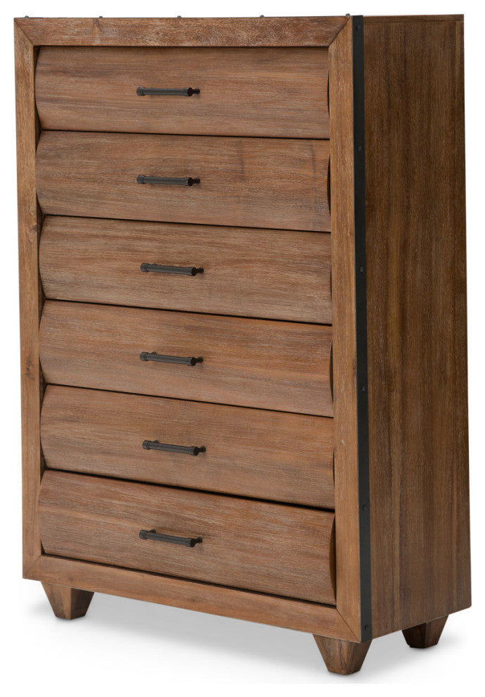 Brooklyn Walk 6-Drawer Wood Chest - Burnt Umber