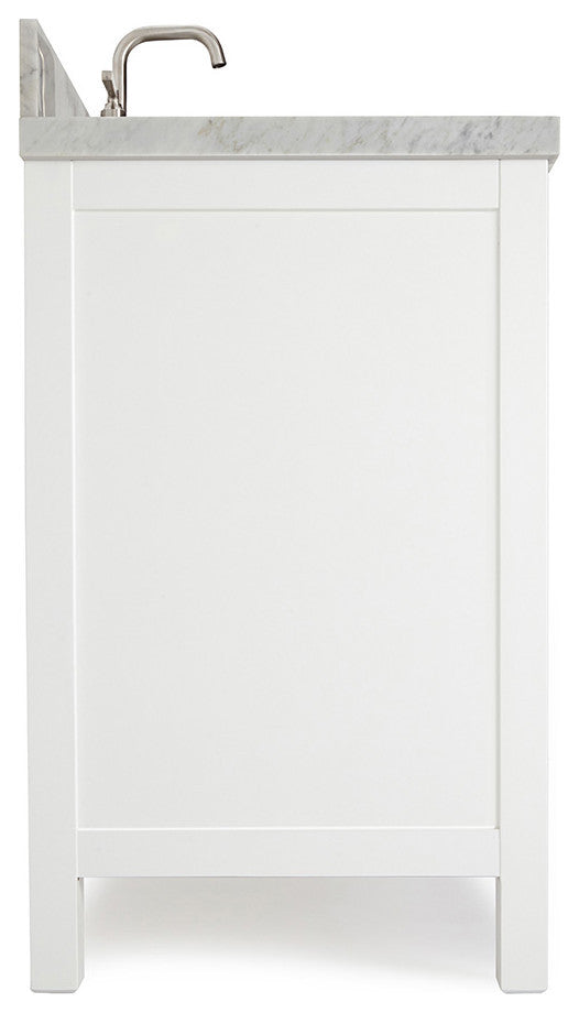 ARIEL Cambridge 37" Left Rectangle Sink Bathroom Vanity with Marble Top