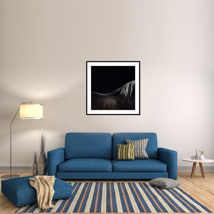 "The Naked Horse" Framed Digital Print by Piet Flour, 44x44"