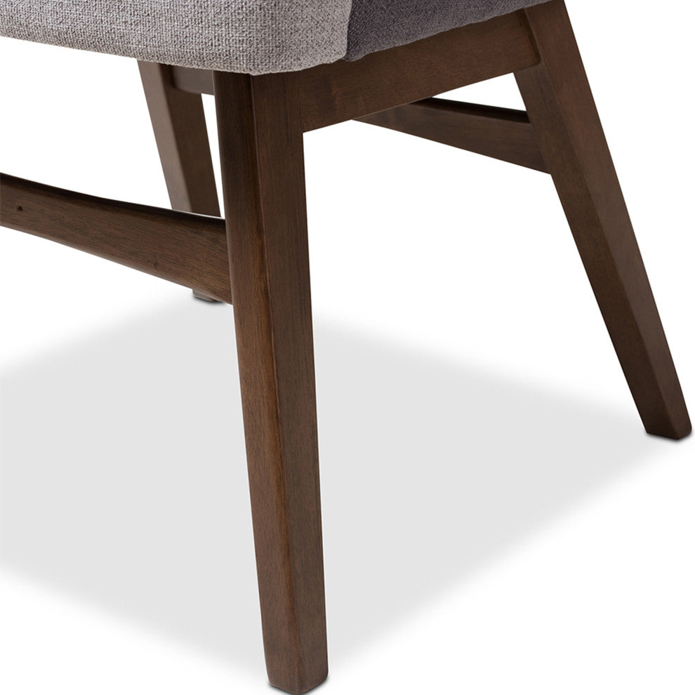 Monte Mid-Century Walnut Wood Round 5-Piece Dining Set