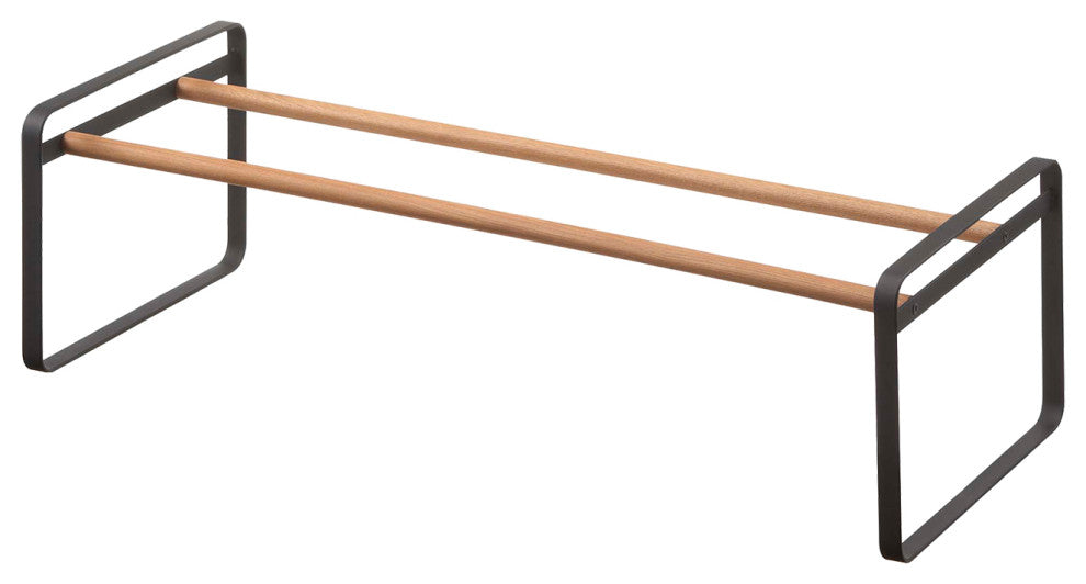 Plain Low-Profile Shoe Rack, Black