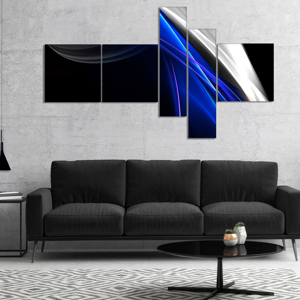 Glittering Blue Pattern, Abstract Canvas art print, 60"x32", 5 panels
