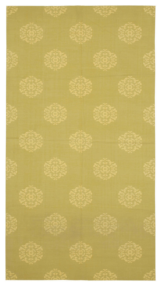 Rug N Carpet - Handmade Wool 7' 3'' x 13' 3'' Modern Design Dhurrie Kilim Rug