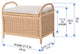 Kids Rattan Storage Trunk Bench -Seat Cushion