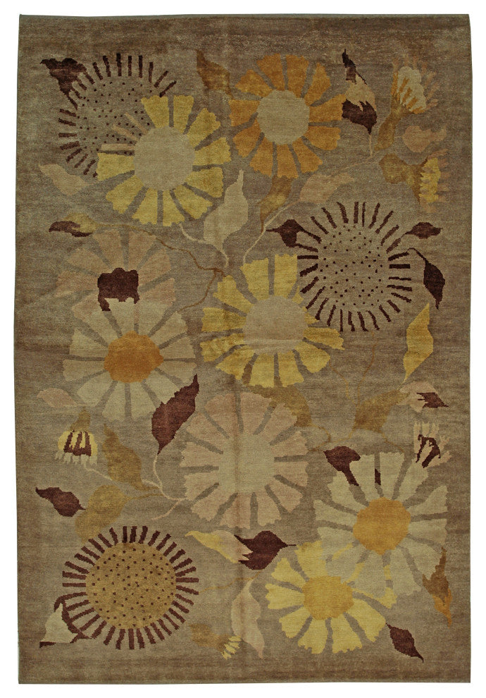 Brown Transitional All Over Ningxia Area Rug