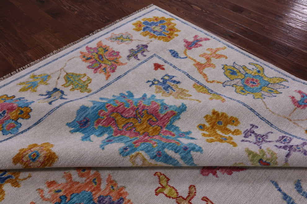 Handmade Turkish Oushak Wool Rug 10' 2" X 13' 9" - Q14811