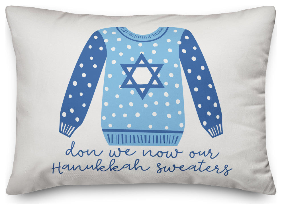 Hanukkah Sweater 14"x20" Throw Pillow Cover