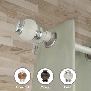 Alysia 1" Diameter Curtain Rod, Pearl White, 28-48"