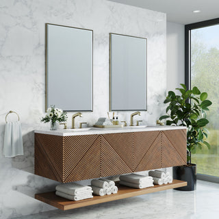 Marcello 72" Double Vanity, Chestnut, Arctic Fall