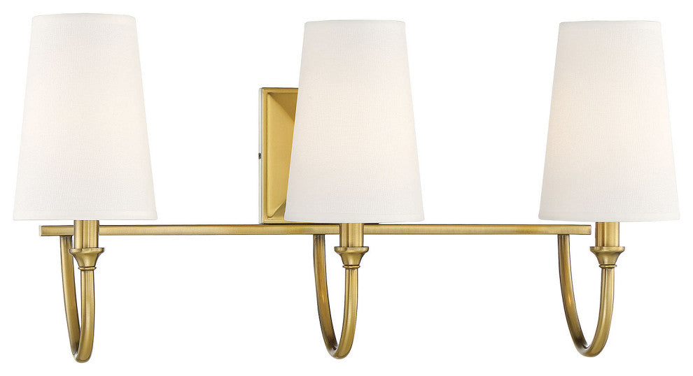 Cameron 3-Light Bath, Warm Brass