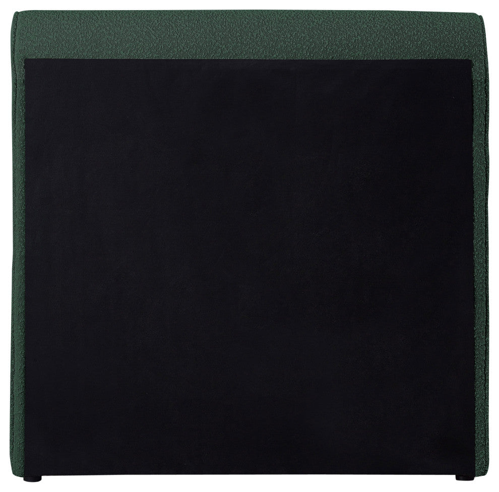 Stylus Black Boucle Fabric Full Bed, Green, Twin
