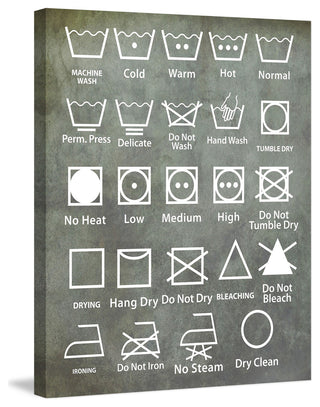 "Laundry Symbols" Painting Print on Wrapped Canvas
