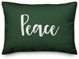 Peace, Dark Green 14x20 Lumbar Pillow