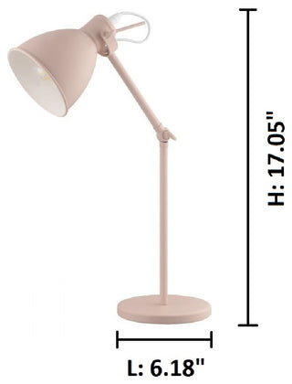 1-Light, 40W Desk Lamp, Pastel Apricot