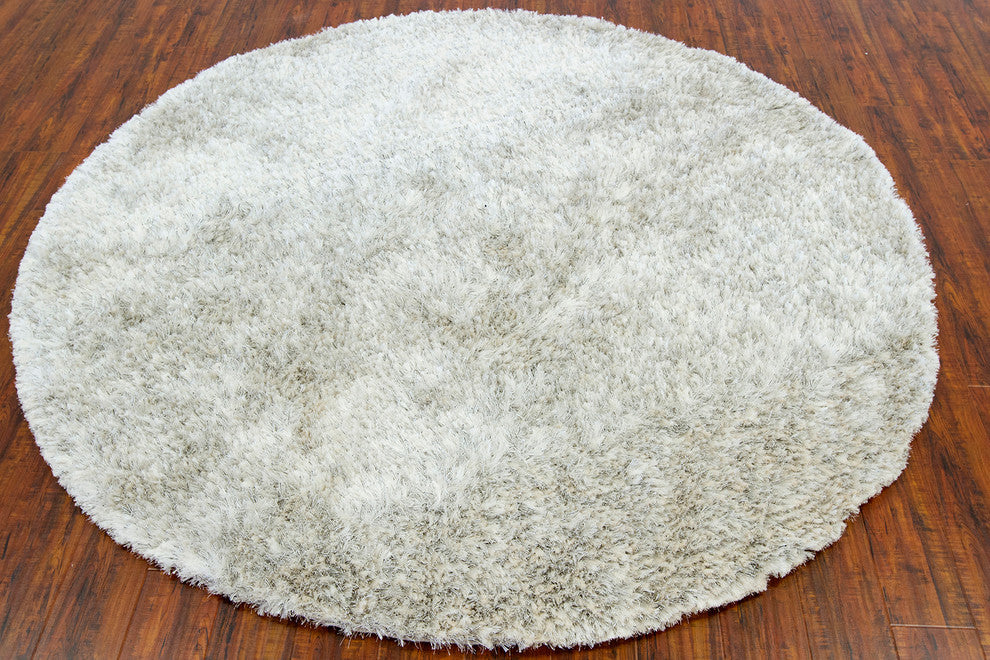 Dior Contemporary Area Rug, Black and White, 7'9" Round