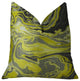 Marble Onyx Yellow Gray and Black Handmade Luxury Pillow, 16"x16"