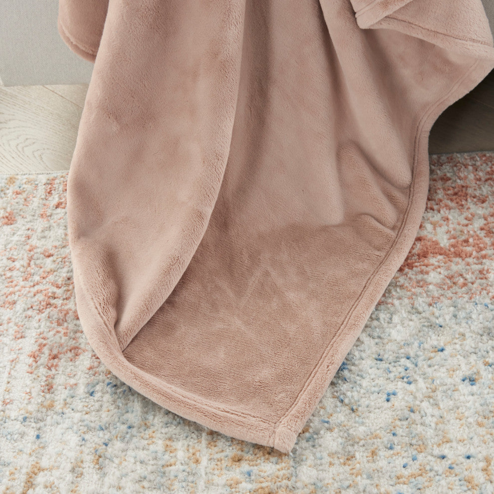 Mina Victory AP102 Throw Blanket, Blush, 50" x 70"