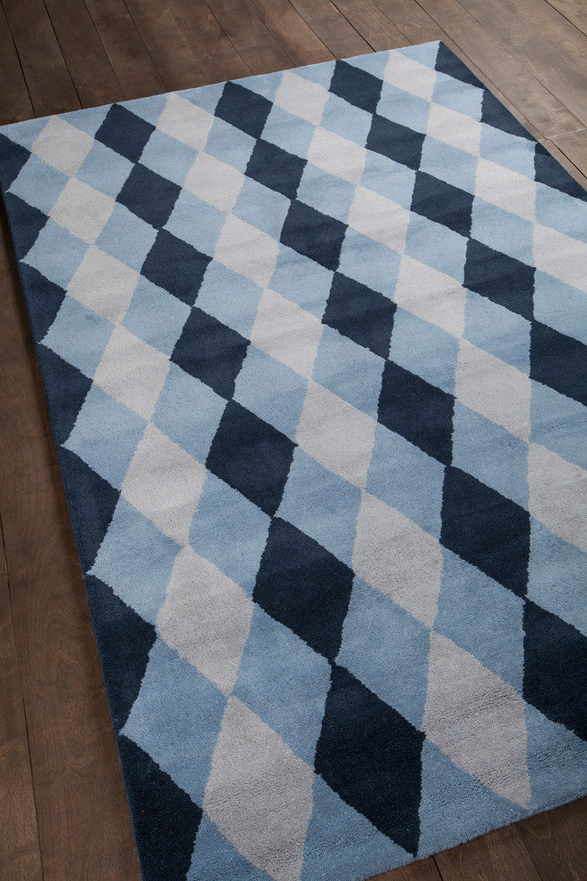 Stella Contemporary Area Rug, Blue, 8'x10'