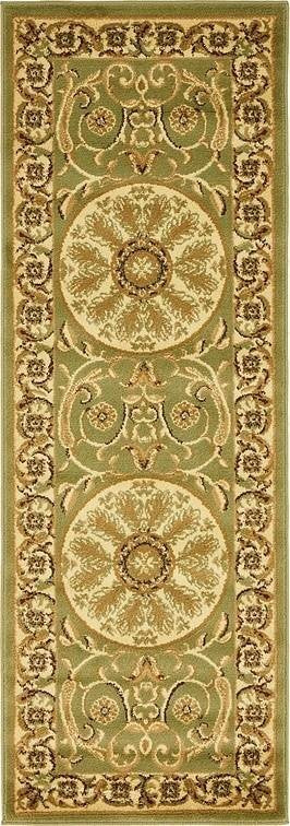 Unique Loom Light Green Napoleon Versailles 2' 2 x 6' 0 Runner Rug