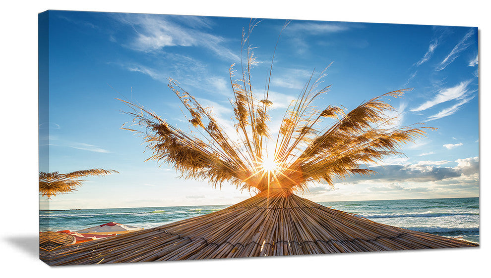 "Vivid Sunrise on Sandy Beach" Canvas Print