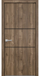 Solid French Door 18 x 80 | Planum 0014 Walnut with| Bathroom