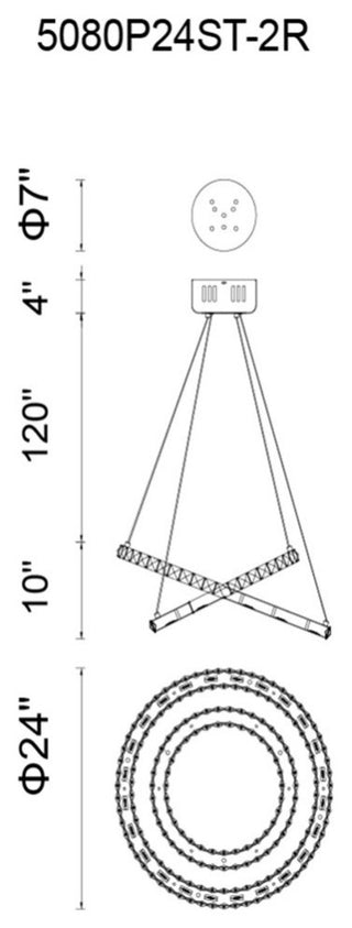 Ring LED Chandelier With Chrome Finish