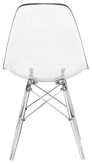 Dover Molded Dining Side Chair With Acrylic Base, Set of 4, Clear