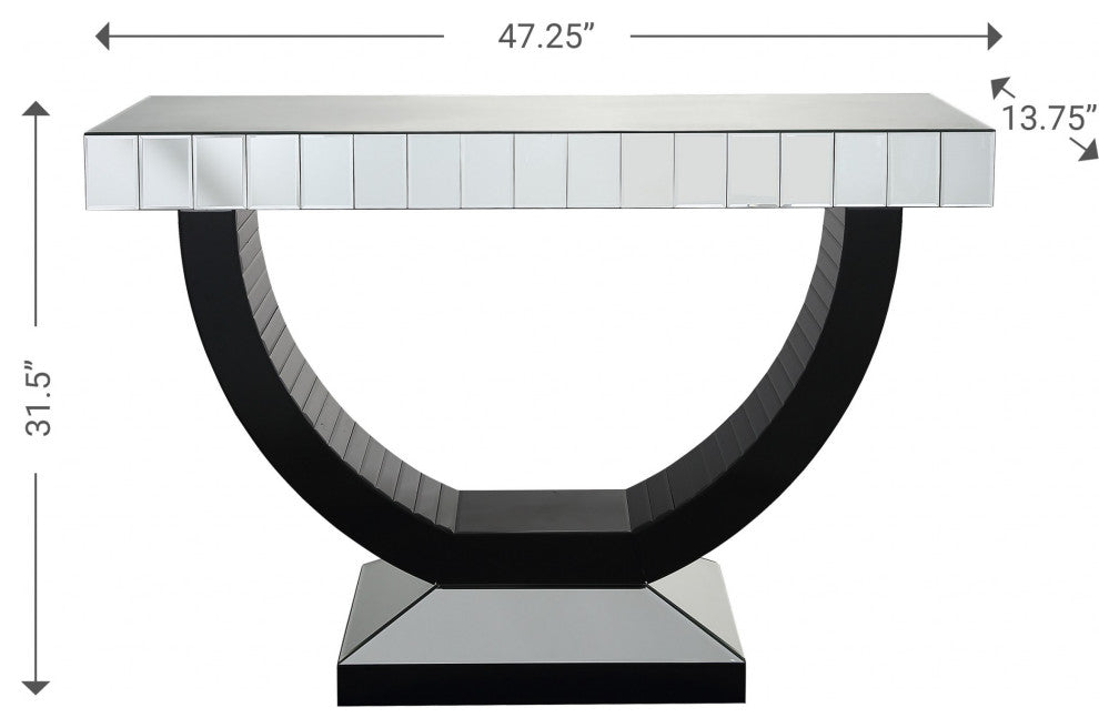 Black Half Moon Console Table