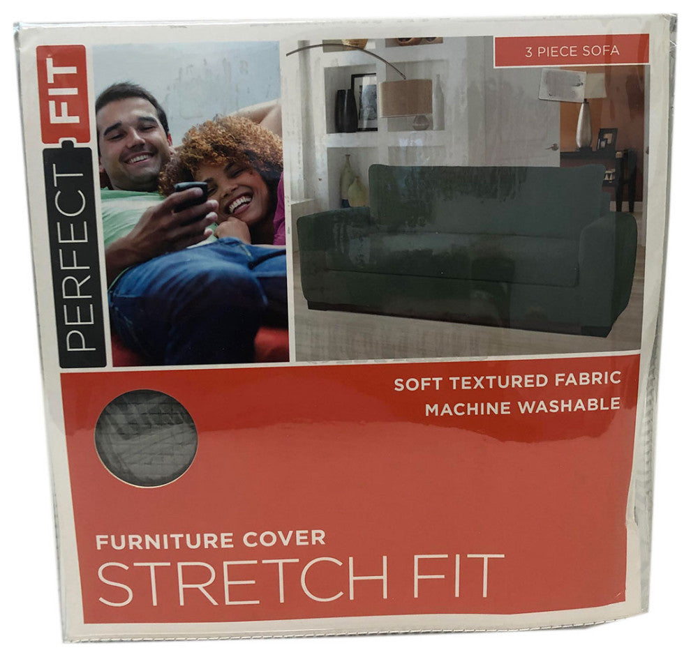 Perfect Fit 3 Piece Sofa Couch Furniture Cover Protector Stretch Fit Sage