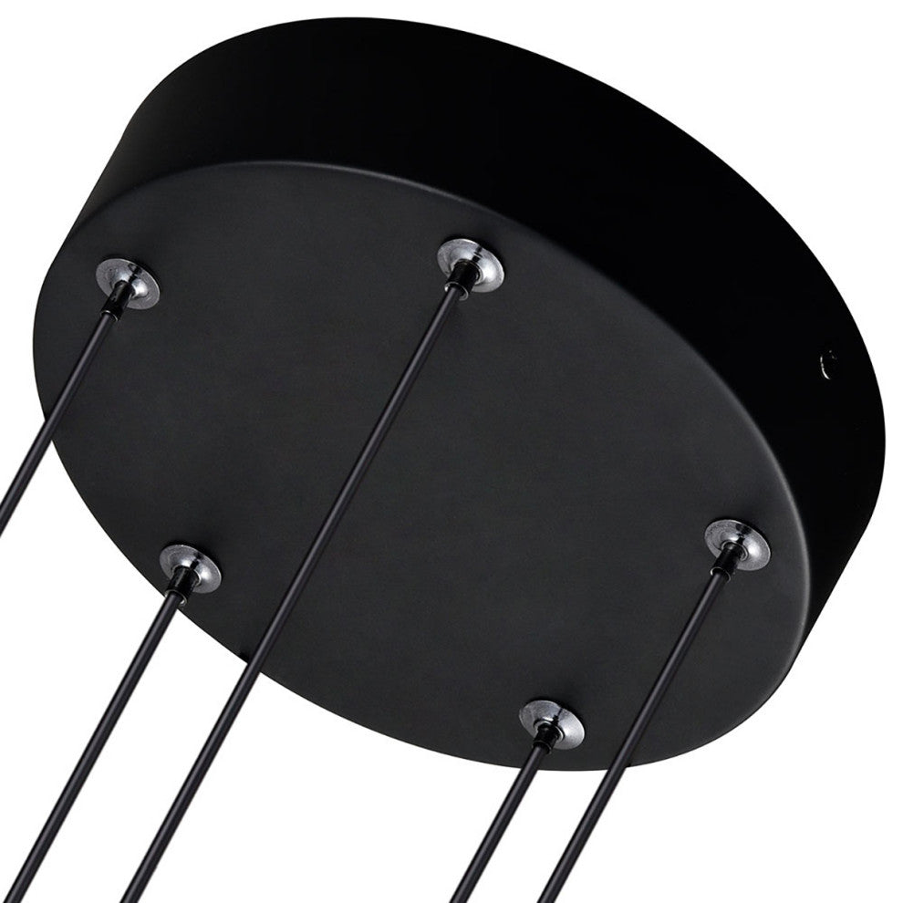 Ravello 5-Light ETL Certified Integrated LED Chandelier Lighting Fixture, Black