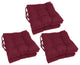 16" Spun Polyester Solid Outdoor Square Tufted Chair Cushions, Set of 6, Merlot
