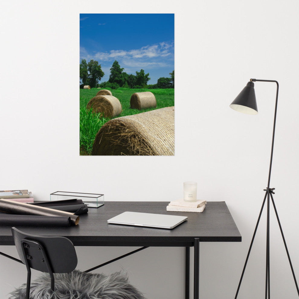 Hay Whatcha Doin in the Field Rural Unframed Wall Art Print, 24" X 36"