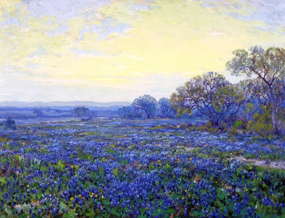 Julian Onderdonk Field of Bluebonnets under Cloudy Sky Wall Decal