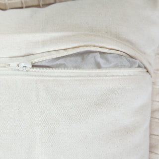 Embroidered Edge Bordered Throw Pillow, Beige, 20" X 20"