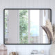 Ava Metal Deep Framed Wall Mirror, Black, 40"