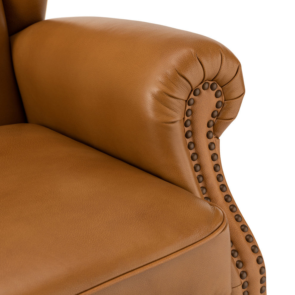 33" Wide Genuine Leather Armchair, Camel