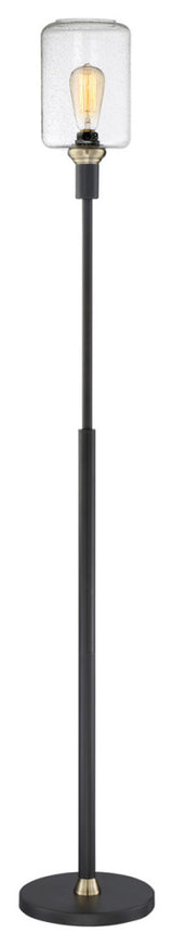 Luken Two Tone Floor Lamp in Black in Antique Bronze