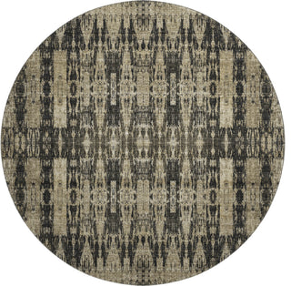 Premium Machine Washable Mayfield AMF580 Black 8' x 8' Round Rug