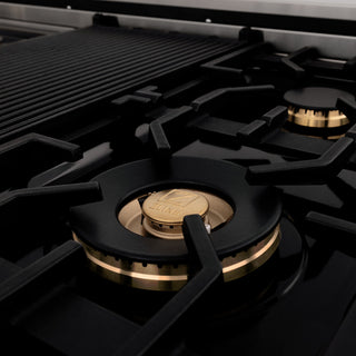 48" Dual Fuel Range, Stainless With Black and Champagne RAZ-BLM-48-CB