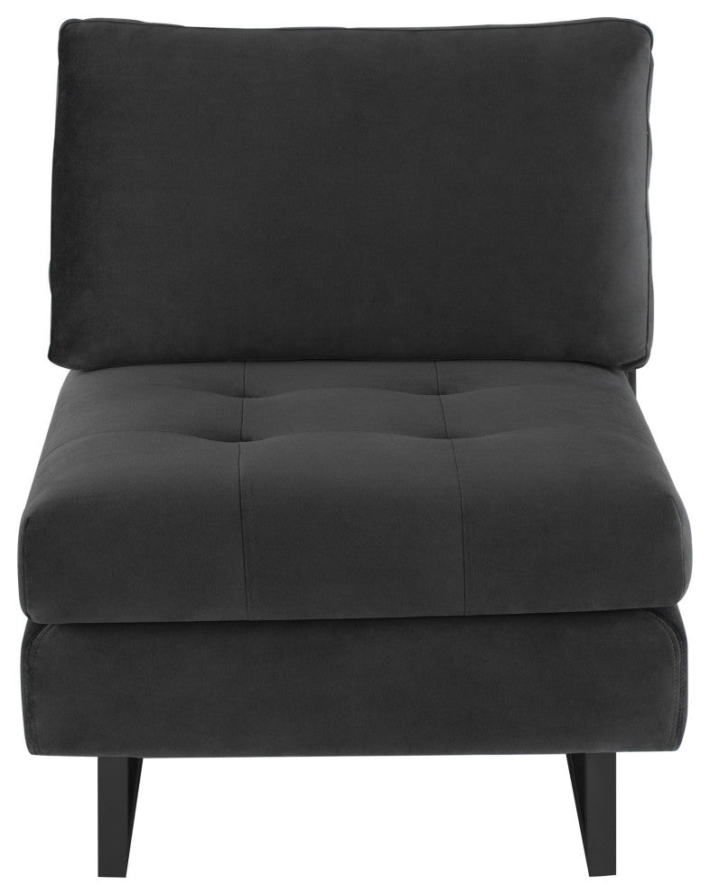 Janis Shadow Grey Fabric Armless Sofa Seat, HGSC551