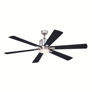 Wheelock 60" Ceiling Fan, Satin Nickel
