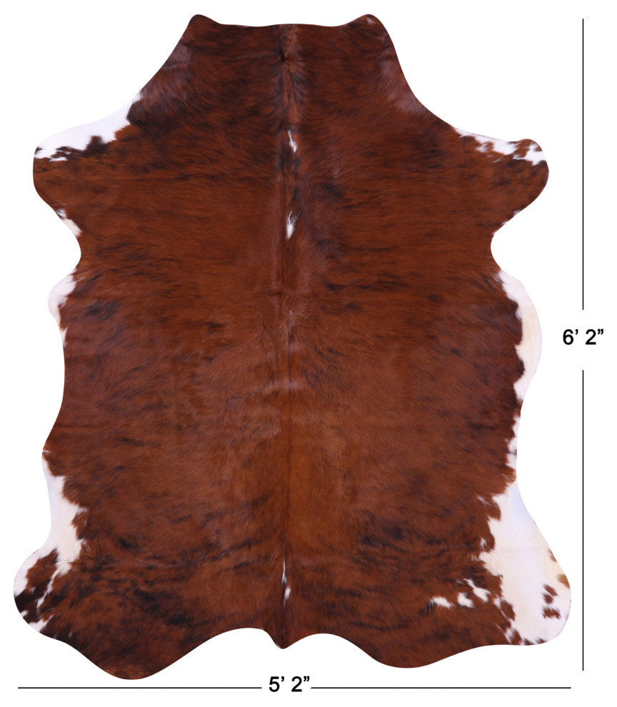 6' 2" X 5' 2" Natural Cowhide Rug C1961