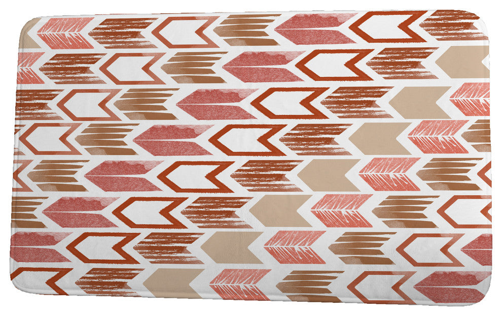 Goals, Gourds, and Gatherings Arrow Geometric Print Bath Mat, Taupe, 21"x34"